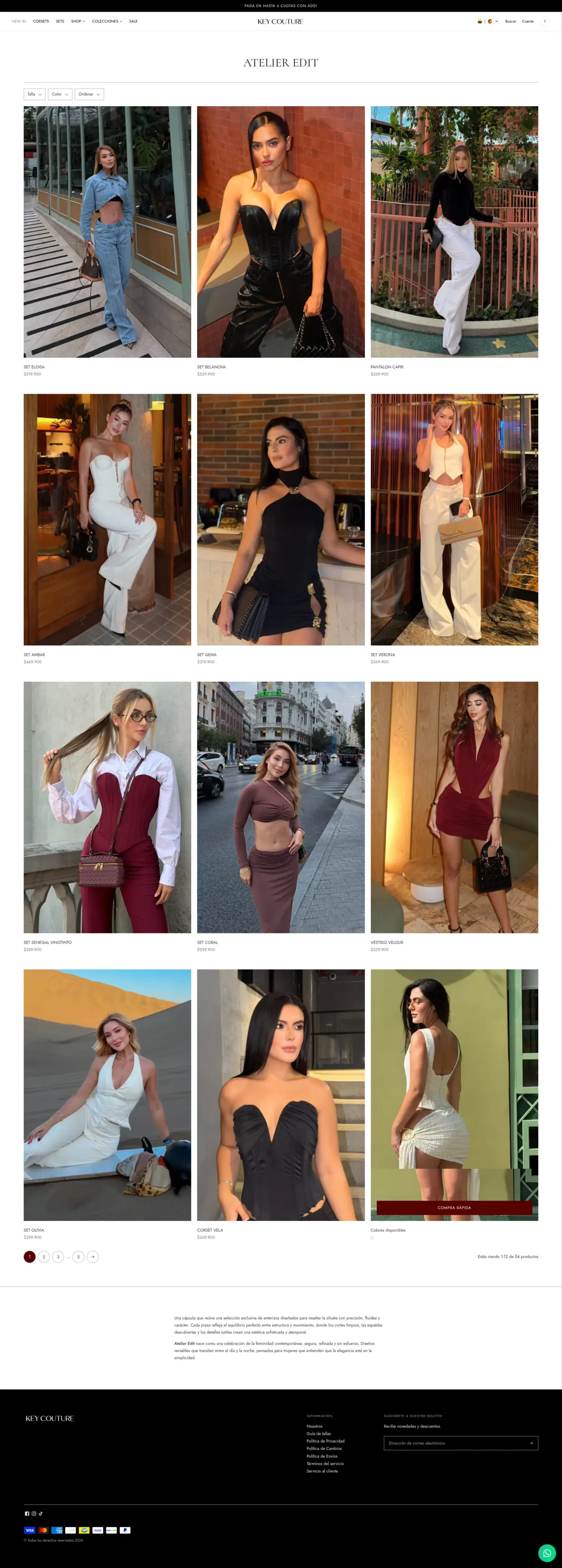 Captura completa de la colección Atelier Edit de Key Couture
